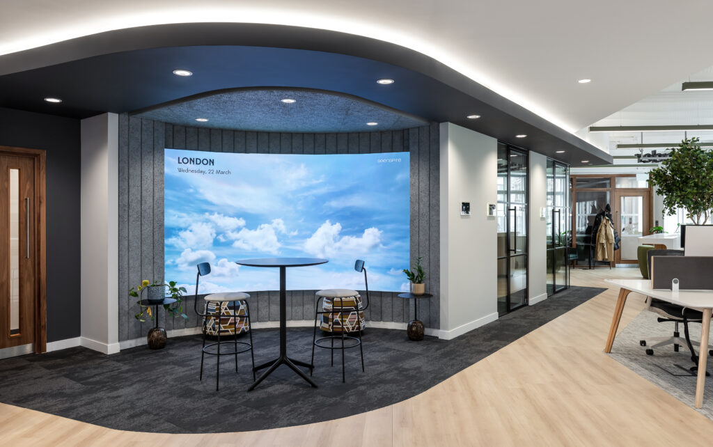 AutoTrader office space - curved LED wall